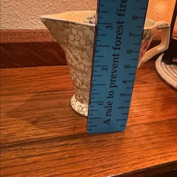 Antique H&K Tunstall Made in England Creamer Elegant Floral Gold Purple art deco - Picture 5 of 5